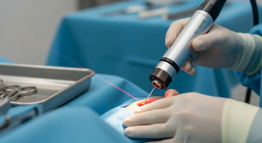 Appareil laser CO2 utilisé pour le traitement des amygdales en ORL