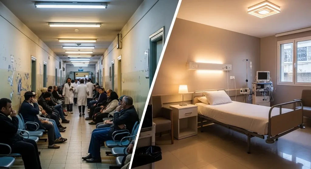 Comparaison hôpital public et clinique privée au Maroc pour une opération des sinus